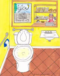 Perfect for foodies, bakery lovers, and collectors who appreciate quirky, nostalgic Florida art. Original by Carol Ann Wenrick The Original Potty Artist™
