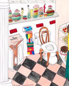 Another unforgettable stop along Carol Ann Wenrick’s Original Potty Art™ journey — inspired by the lively charm and European flavor of Caffé Europa on Las Olas Boulevard in Fort Lauderdale.